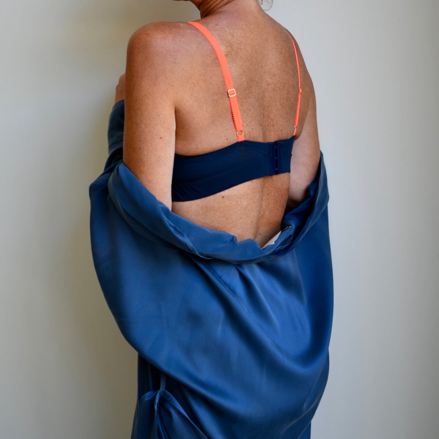 Soft Plunge Bralette | Navy/Orange